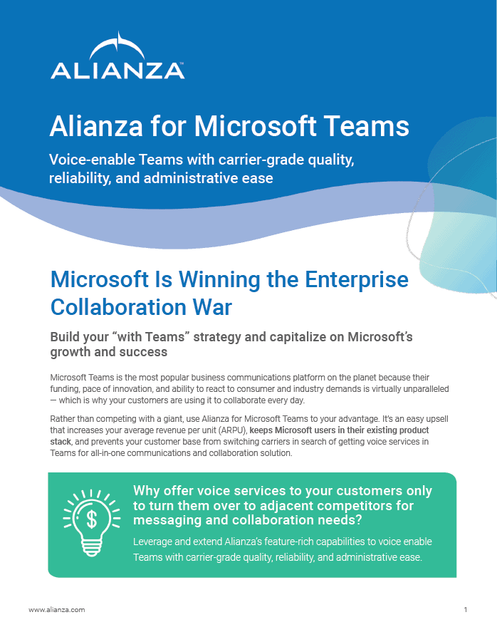 Alianza for Microsoft Teams Solutions Brief